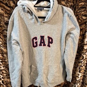 GAP Heather Gray Hoodie with Bold Red Lettering hoodie